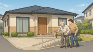 伊丹市の戸建てに施工されたバリアフリー外構のイメージ