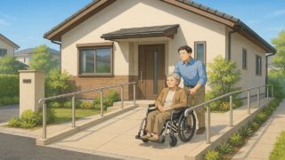 いわき市の戸建てに施工されたバリアフリー外構のイメージ