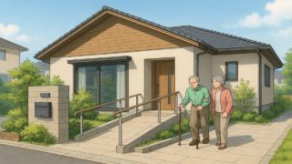 磐田市の戸建てに施工されたバリアフリー外構のイメージ