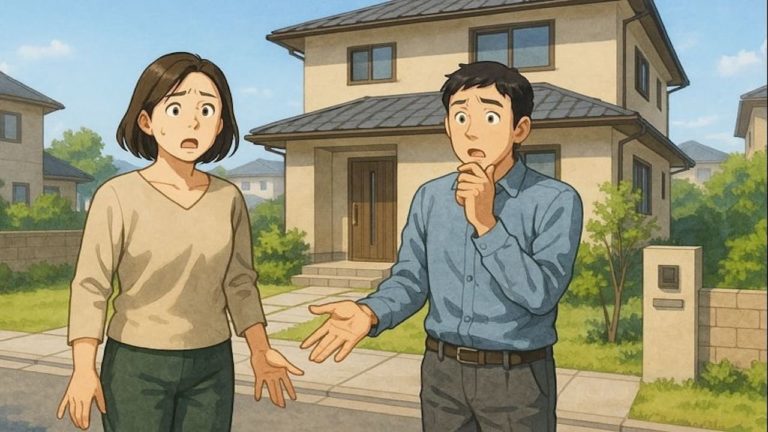 磐田市で夫婦が外構トラブルで困っているイメージ