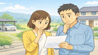 出雲市で夫婦が外構見積もりで悩んでいるイメージ