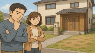 出雲市の外構工事の失敗にがっかりする夫婦のイメージ