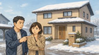 上越市で夫婦が外構業者の選び方と探し方を考えているイメージ