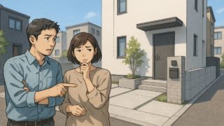 門真市で夫婦が外構業者の選び方と探し方を考えているイメージ