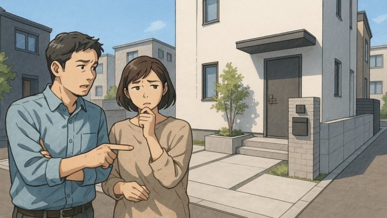 門真市で夫婦が外構業者の選び方と探し方を考えているイメージ