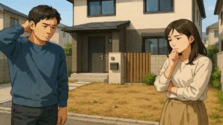 門真市の外構工事の失敗にがっかりする夫婦のイメージ