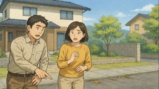 甲斐市で夫婦が外構トラブルで困っているイメージ