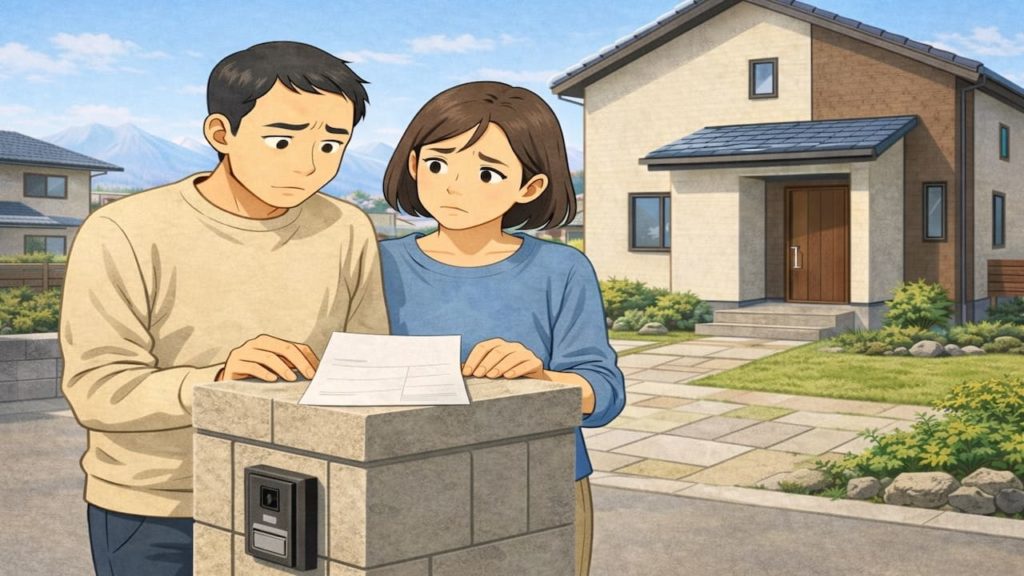 各務原市で夫婦が外構見積もりで悩んでいるイメージ