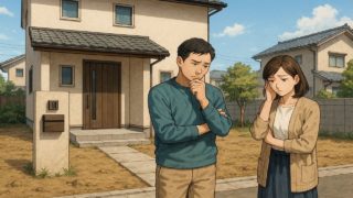 掛川市の外構工事の失敗にがっかりする夫婦のイメージ