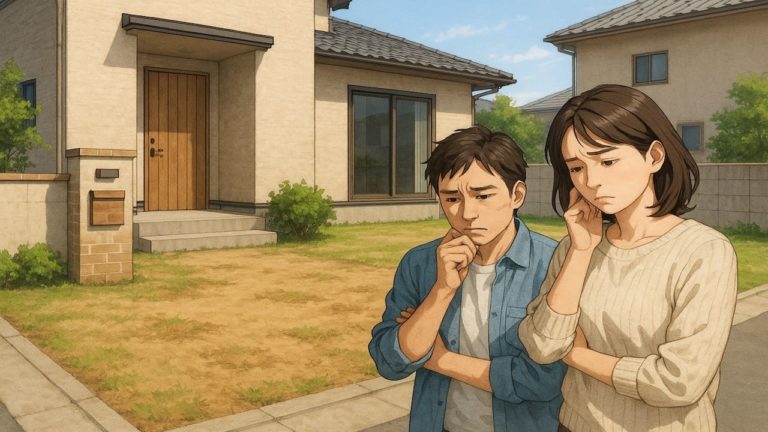 加古川市の外構工事の失敗にがっかりする夫婦のイメージ