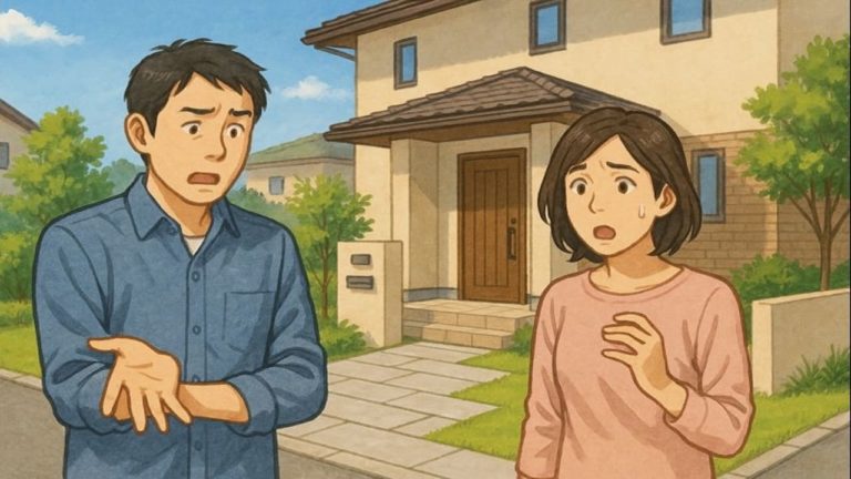 加古川市で夫婦が外構トラブルで困っているイメージ