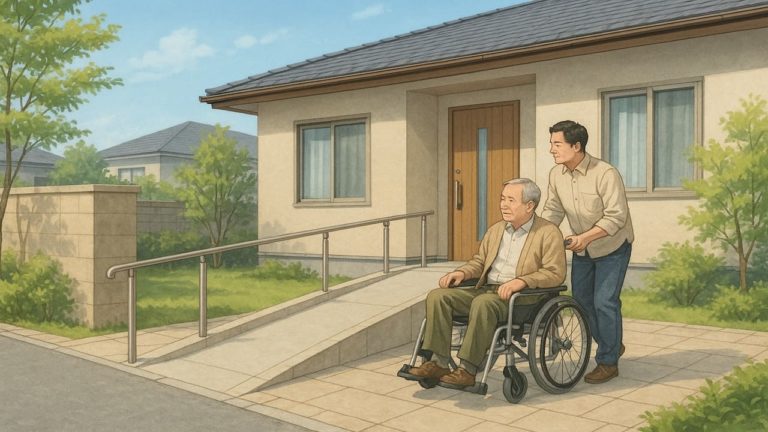 鎌ケ谷市の戸建てに施工されたバリアフリー外構のイメージ