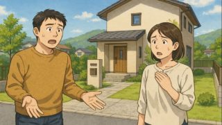 亀岡市で夫婦が外構トラブルで困っているイメージ