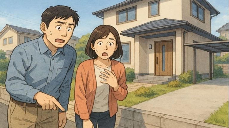 神奈川県で夫婦が外構トラブルで困っているイメージ