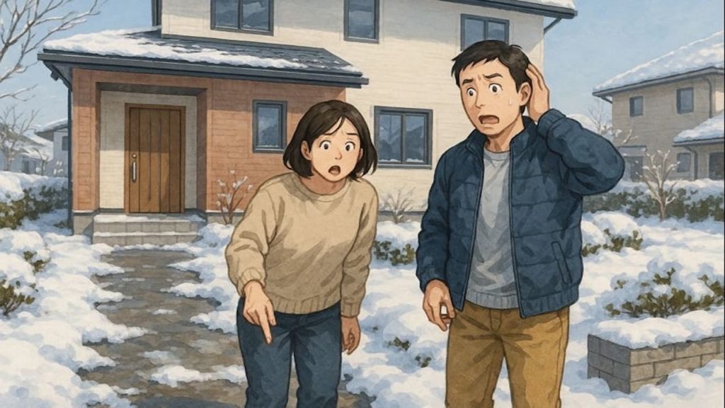 金沢市で夫婦が外構トラブルで困っているイメージ