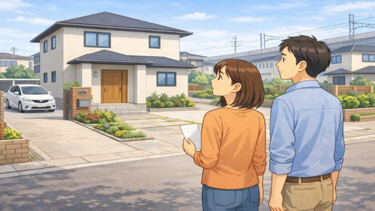 関西地方で夫婦が外構見積もりで悩んでいるイメージ