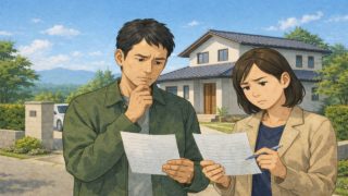 鹿沼市で夫婦が外構見積もりで悩んでいるイメージ