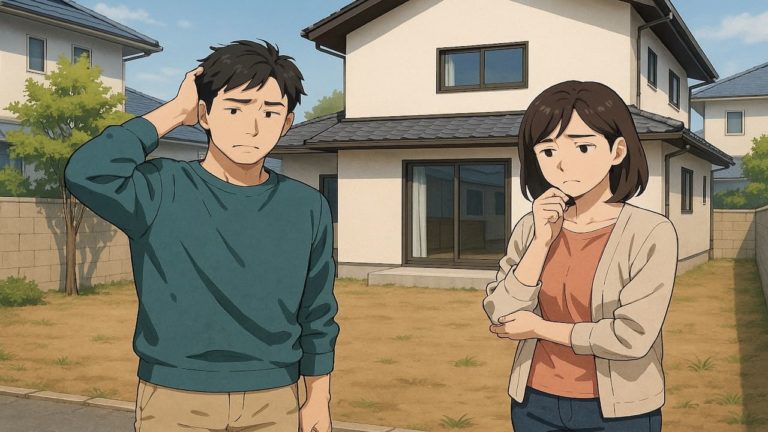 唐津市の外構工事の失敗にがっかりする夫婦のイメージ