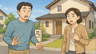 刈谷市で夫婦が外構トラブルで困っているイメージ