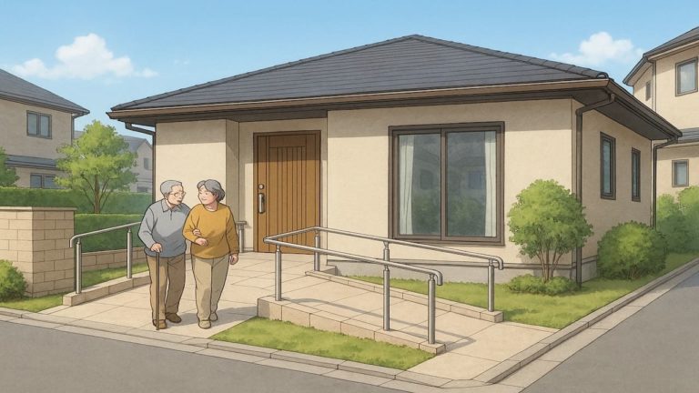 橿原市の戸建てに施工されたバリアフリー外構のイメージ