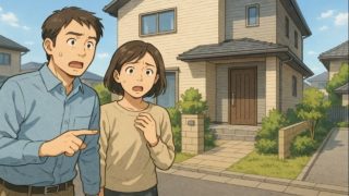 春日市で夫婦が外構トラブルで困っているイメージ