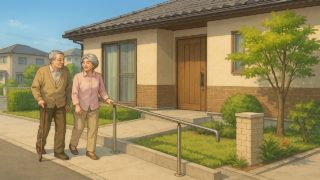 春日部市の戸建てに施工されたバリアフリー外構のイメージ