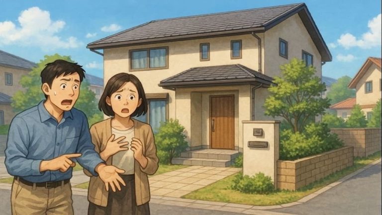 春日部市で夫婦が外構トラブルで困っているイメージ