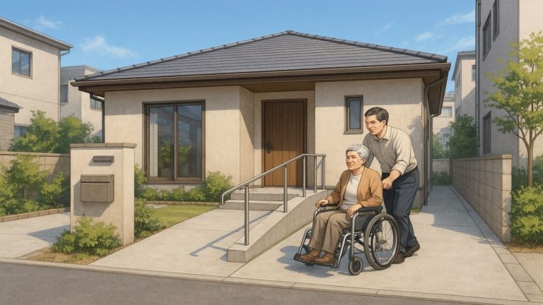 葛飾区の戸建てに施工されたバリアフリー外構のイメージ