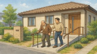 川越市の戸建てに施工されたバリアフリー外構のイメージ