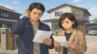 【川越市】外構見積もりの疑問5つ|工事範囲をズラさない確認のコツ 川越市で夫婦が外構見積もりで悩んでいるイメージ