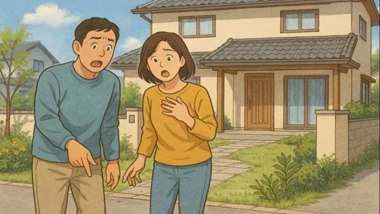 川越市で夫婦が外構トラブルで困っているイメージ