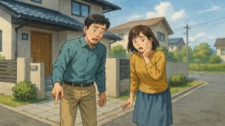 川口市で夫婦が外構トラブルで困っているイメージ