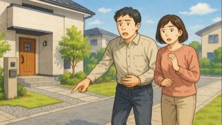 川西市で夫婦が外構トラブルで困っているイメージ