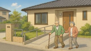 加須市の戸建てに施工されたバリアフリー外構のイメージ