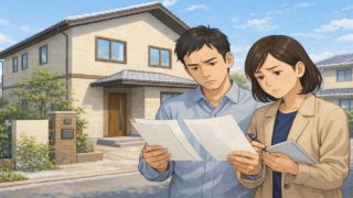 【加須市】外構見積もりの落とし穴5選|契約前に確認すべき保証の盲点 加須市で夫婦が外構見積もりで悩んでいるイメージ