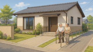 君津市の戸建てに施工されたバリアフリー外構のイメージ