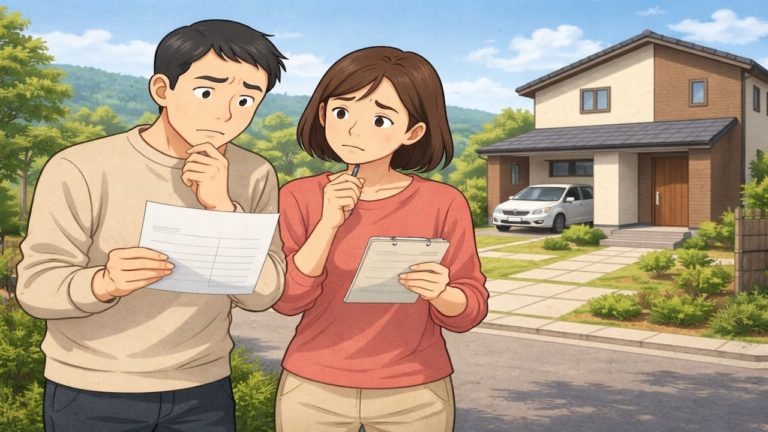 君津市で夫婦が外構見積もりで悩んでいるイメージ