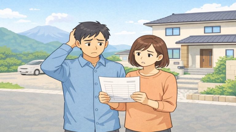 霧島市で夫婦が外構見積もりで悩んでいるイメージ