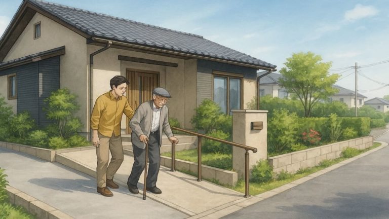 木更津市の戸建てに施工されたバリアフリー外構のイメージ