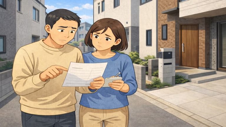 岸和田市で夫婦が外構見積もりで悩んでいるイメージ