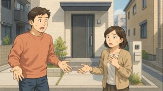 岸和田市で夫婦が外構トラブルで困っているイメージ
