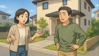 【北九州市】外構トラブルの典型例5つ|やり直し確定のNG例 北九州市で夫婦が外構トラブルで困っているイメージ