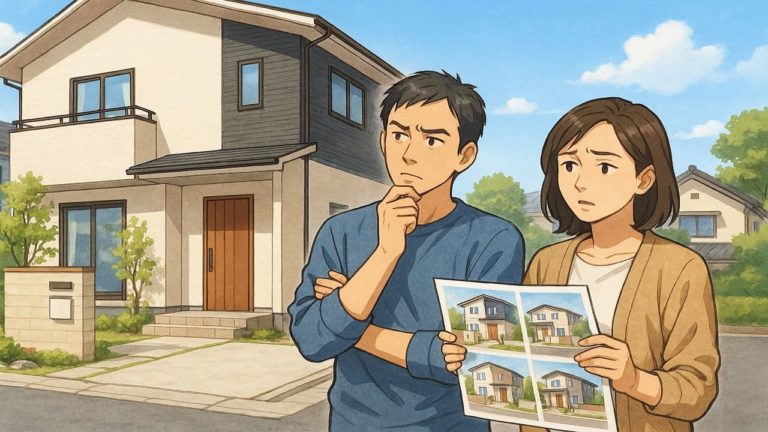 神戸市で夫婦が外構業者の選び方と探し方を考えているイメージ