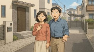 小平市で夫婦が外構トラブルで困っているイメージ