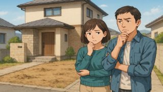 甲府市の外構工事の失敗にがっかりする夫婦のイメージ