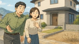 甲府市で夫婦が外構トラブルで困っているイメージ