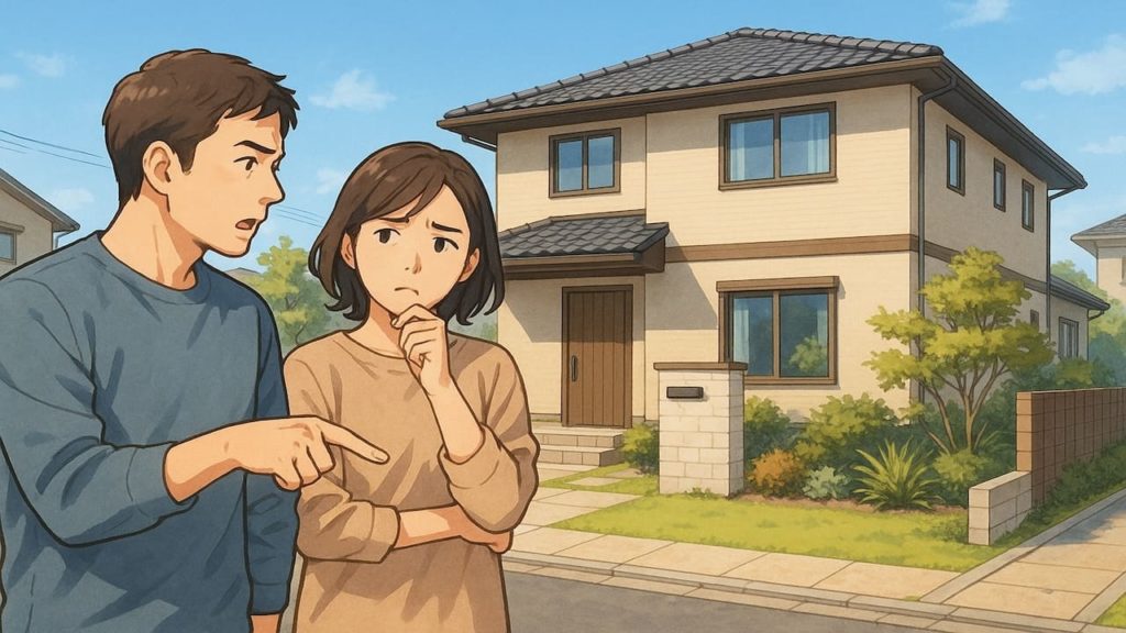 小金井市で夫婦が外構業者の選び方と探し方を考えているイメージ