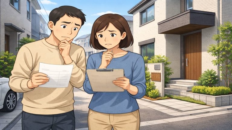 小金井市で夫婦が外構見積もりで悩んでいるイメージ