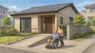 国分寺市の戸建てに施工されたバリアフリー外構のイメージ