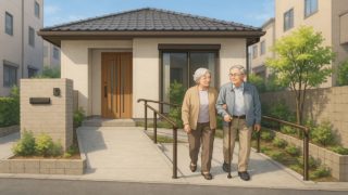 狛江市の戸建てに施工されたバリアフリー外構のイメージ